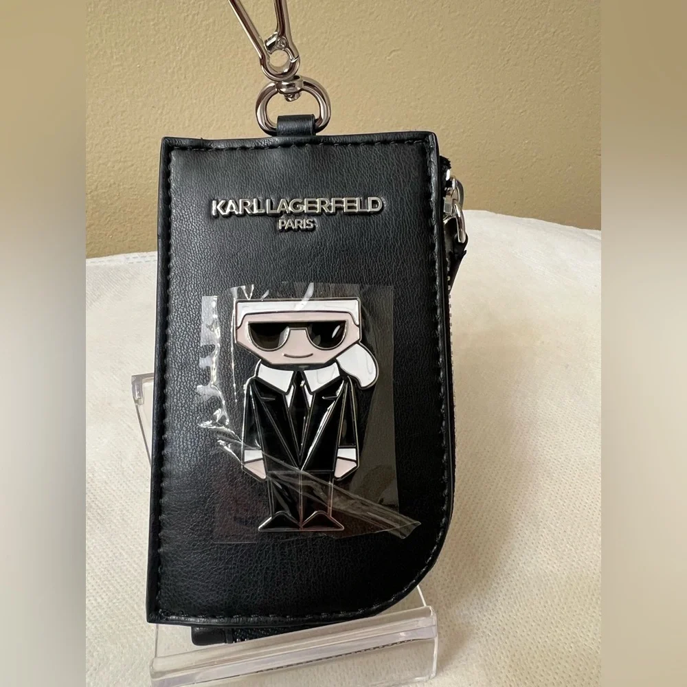 Karl Lagerfeld Zip Around Pouch/ Keychain New